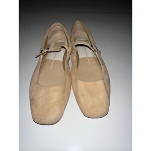 Dolce Vita Reyes Light Beige Mary Jane Squared Toe Slip On Ballet Flats Size 6